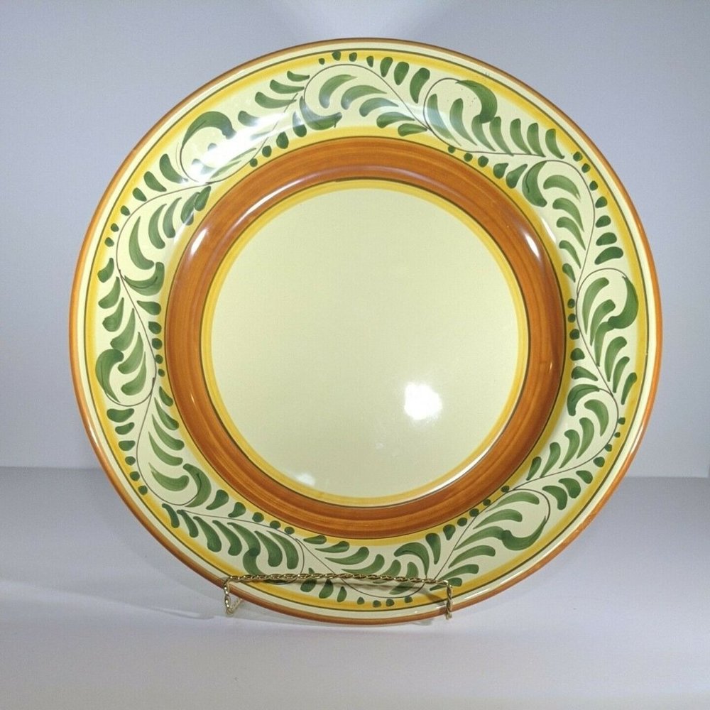 Pier 1 Umbrina Hand-Painted Exclusive Earthenware Chop Plate 15" Italy Retired